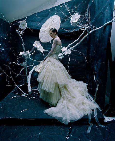 editorial portrait outside Tim Walker style