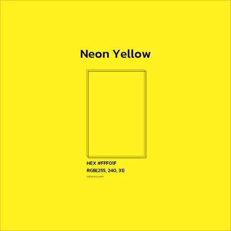 Neon Yellow CMYK color chart