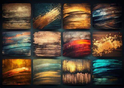 Oil brush textures and stroke variety diagram