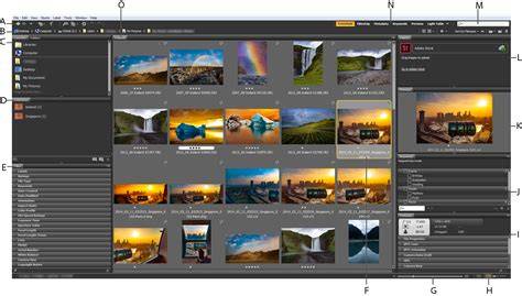 illustrative UI of Adobe Bridge workspace