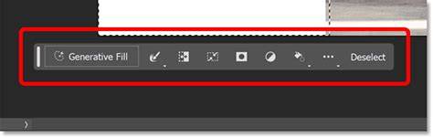 Generative Fill user interface and contextual bar layout