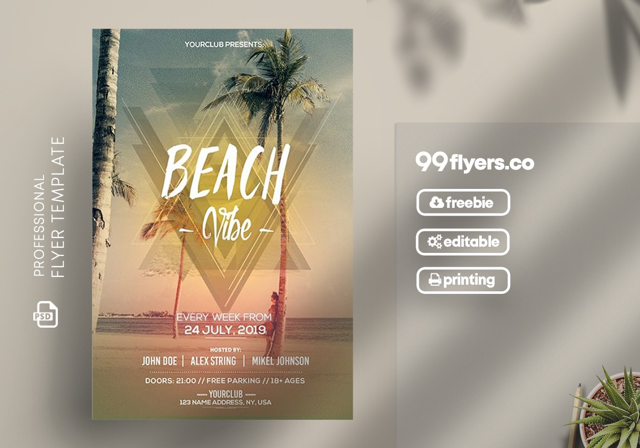 Beach Vibe Free PSD Flyer Template