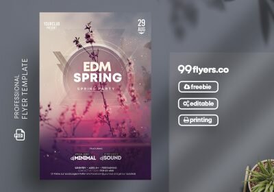 EDM Spring Free PSD Flyer Template