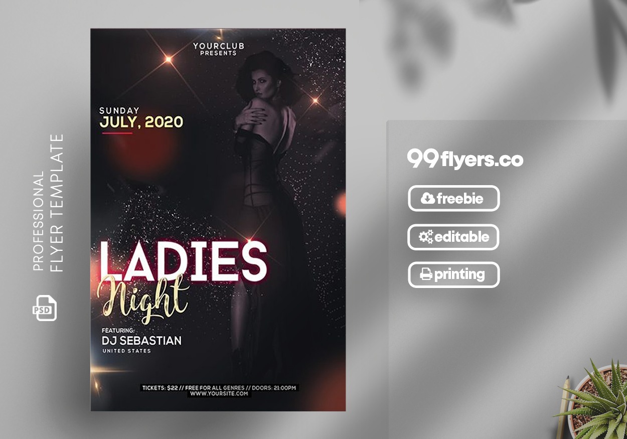 Ladies Night Free PSD Flyer Template