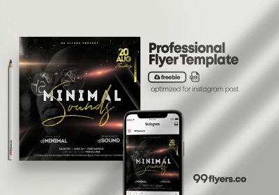 Minimal Sound PSD Free Flyer Template Vol.1