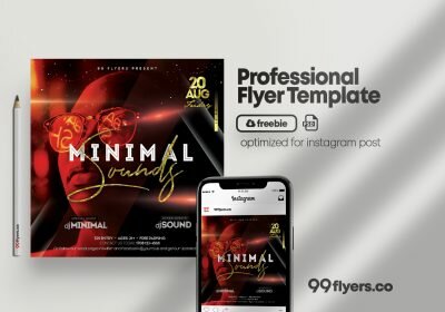 Minimal Sound PSD Free Flyer Template Vol.2