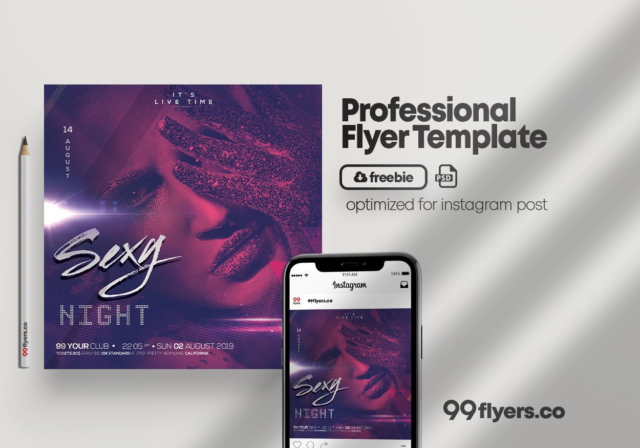 Party Night Free PSD Flyer Template