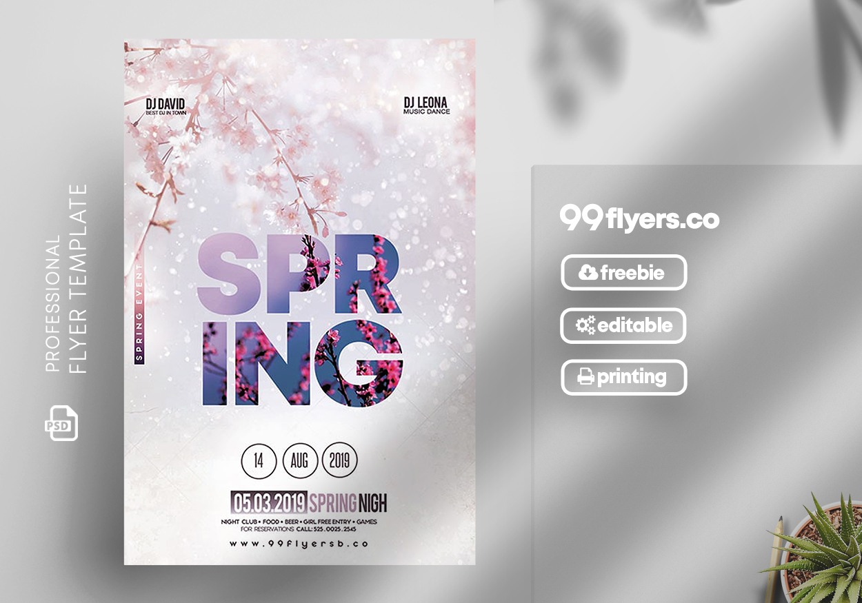 Spring Vibe PSD Free Flyer Template
