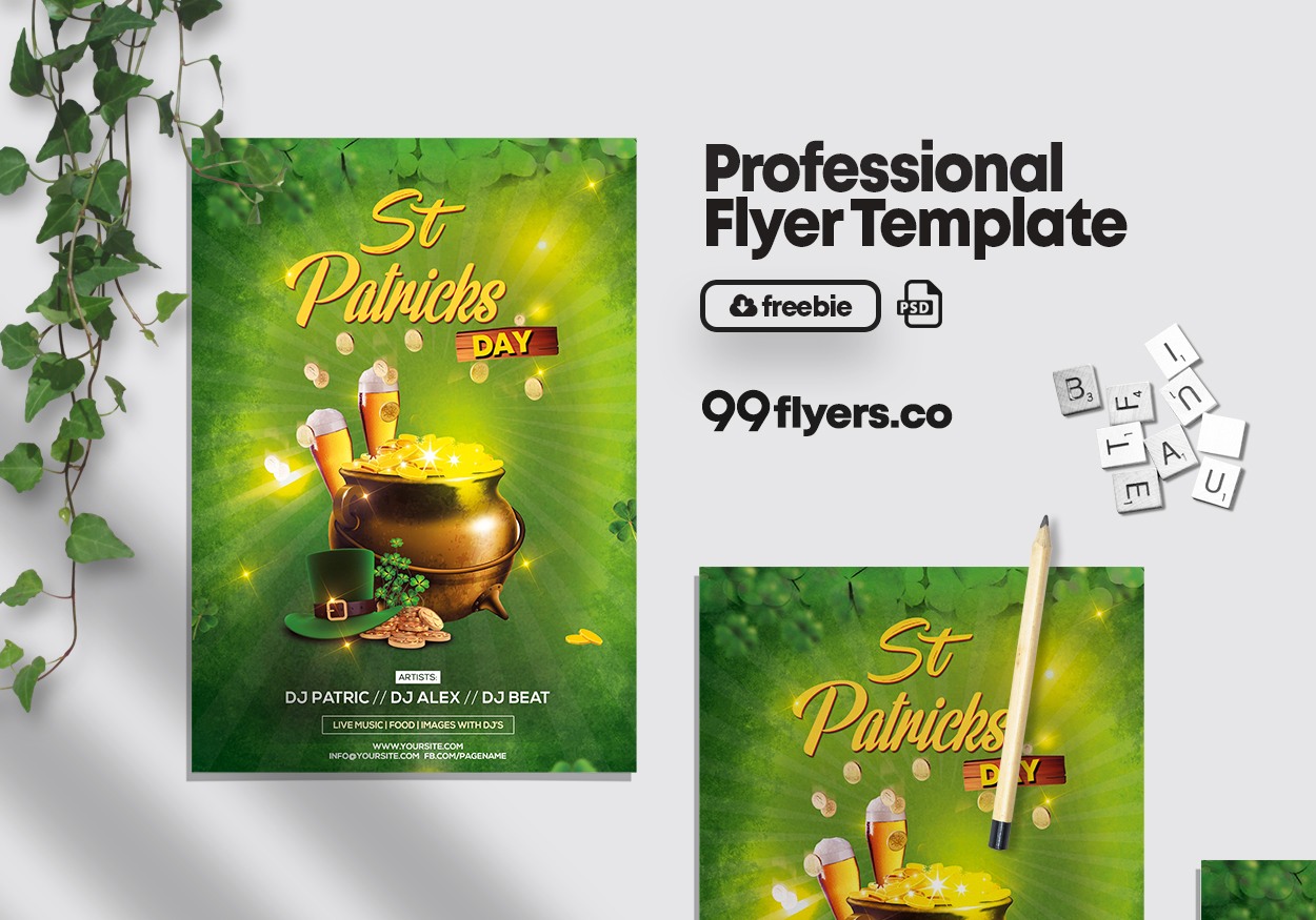 St. Patricks Free PSD Flyer Template