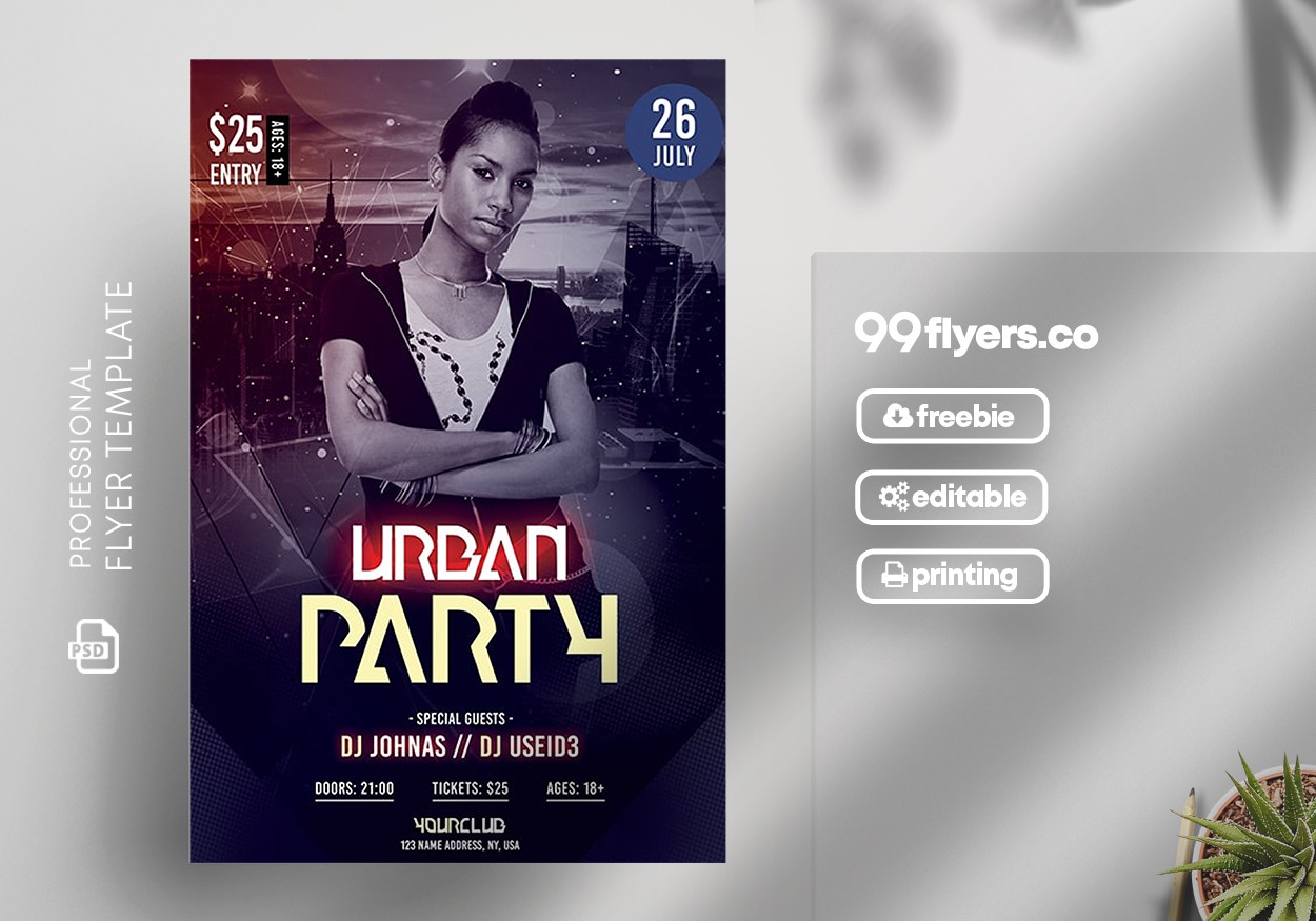 Urban Party Free PSD Flyer Template