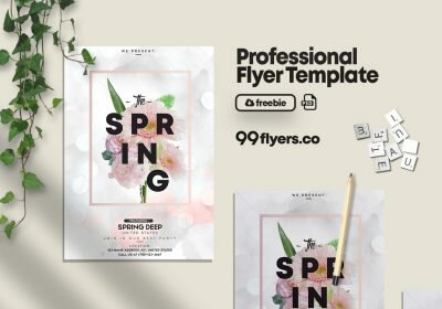 White Spring Free PSD Flyer Template