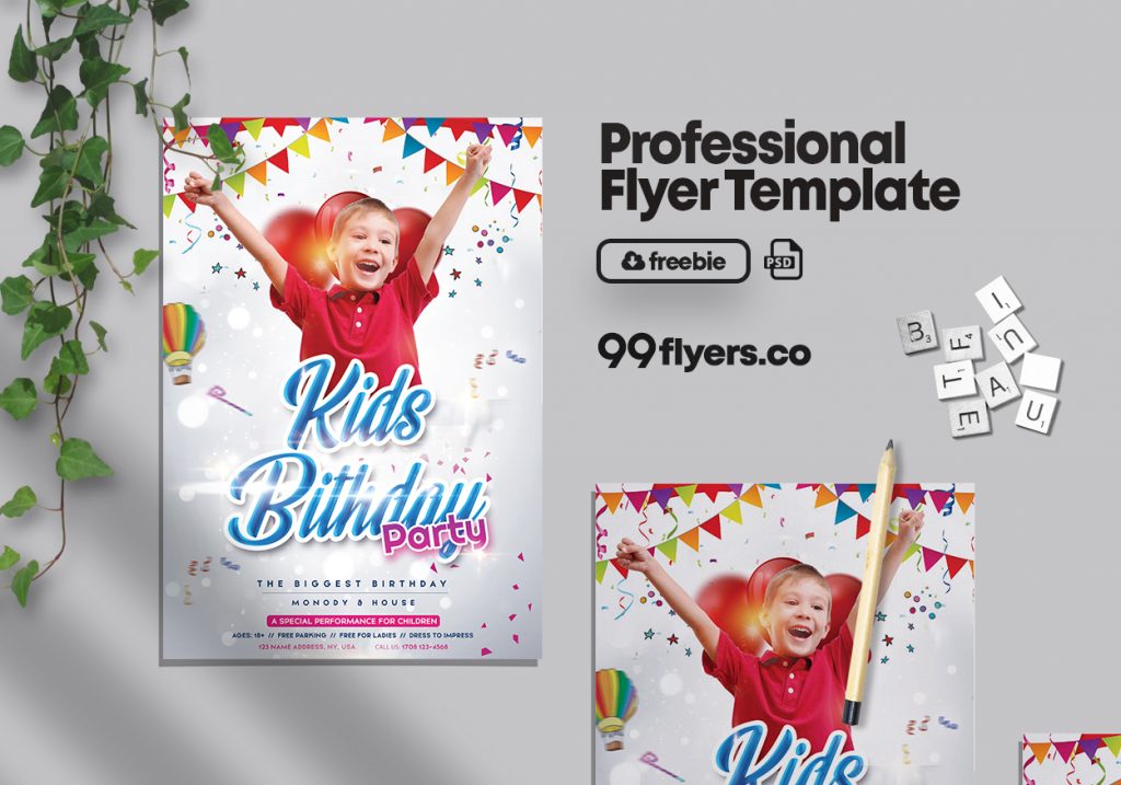 Birthday Kids Event PSD Flyer Template – 99Flyers