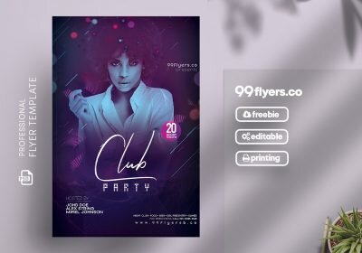 Club DJ Party Free PSD Flyer Template