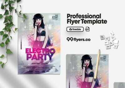 Electro Party Free PSD Flyer Template