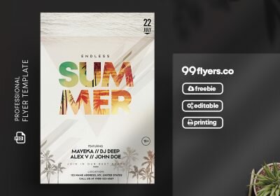 Endless Summer Free PSD Flyer Template
