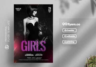 Girls Night Free PSD Flyer Template