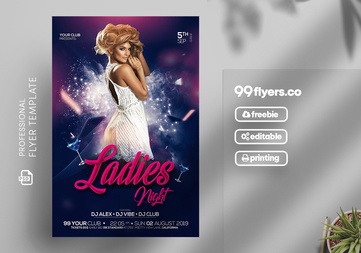 Girls Night Out Free Psd Flyer Template