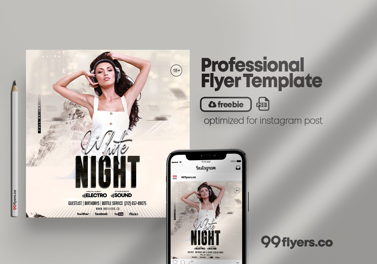 Party Music Free Instagram Psd Flyer Template 99flyers