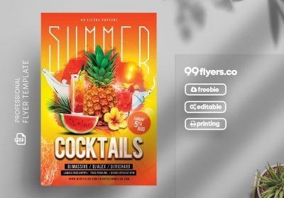 Summer Cocktails Psd Flyer Template – 99flyers