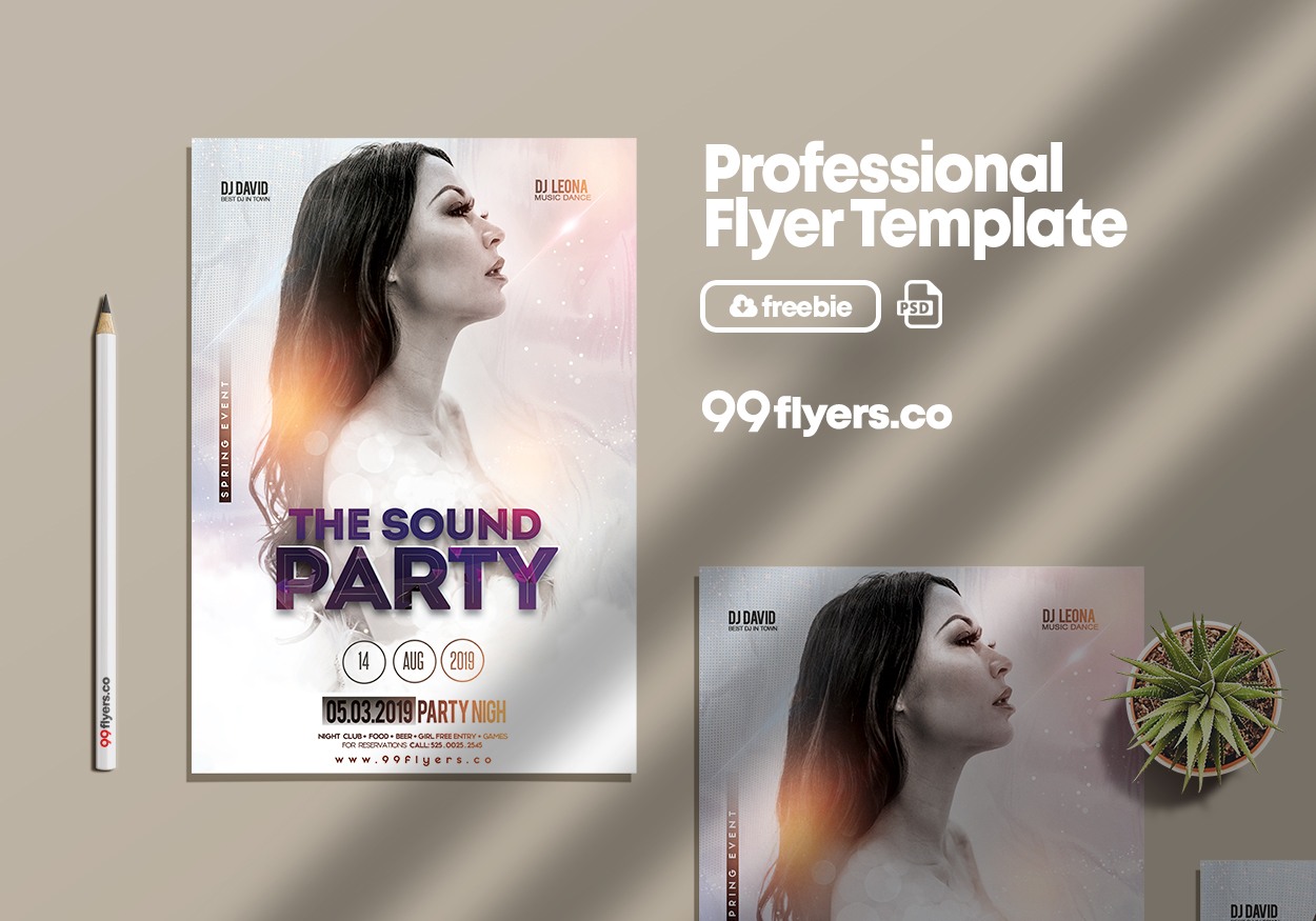 The Sound Party PSD Free Flyer Template