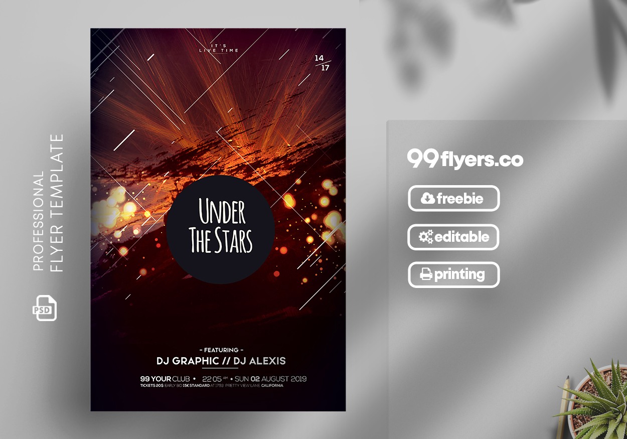 Under The Stars Free PSD Flyer Template