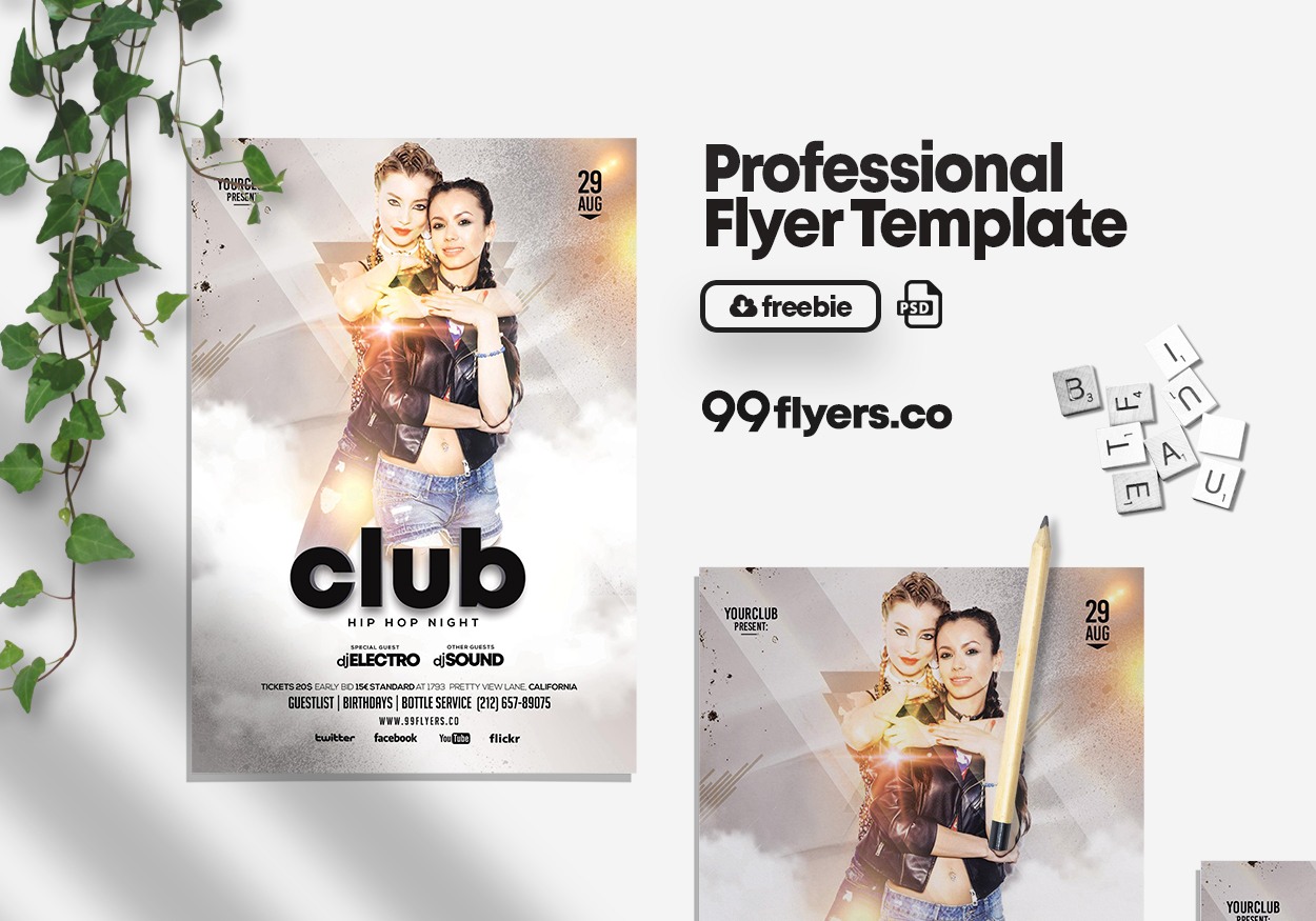 White Party PSD Free Flyer Template - 23Flyers With Regard To All White Party Flyer Template Free