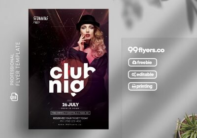 Club & Party Free PSD Flyer Template
