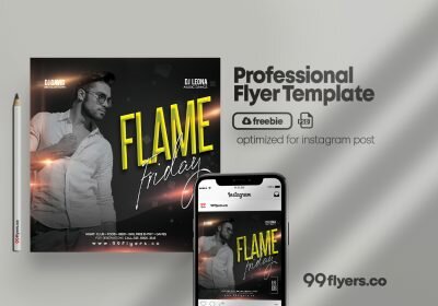 Flame Friday Free PSD Flyer Template