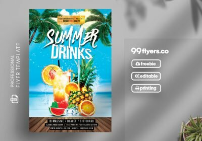Summer Cocktail Free PSD Flyer Template