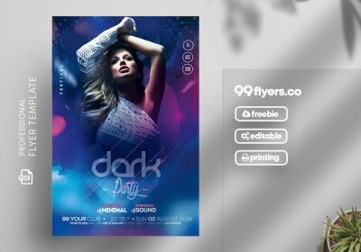Dark Night Party Free PSD Flyer Template