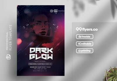 EDM Dark Glow Free PSD Flyer Template