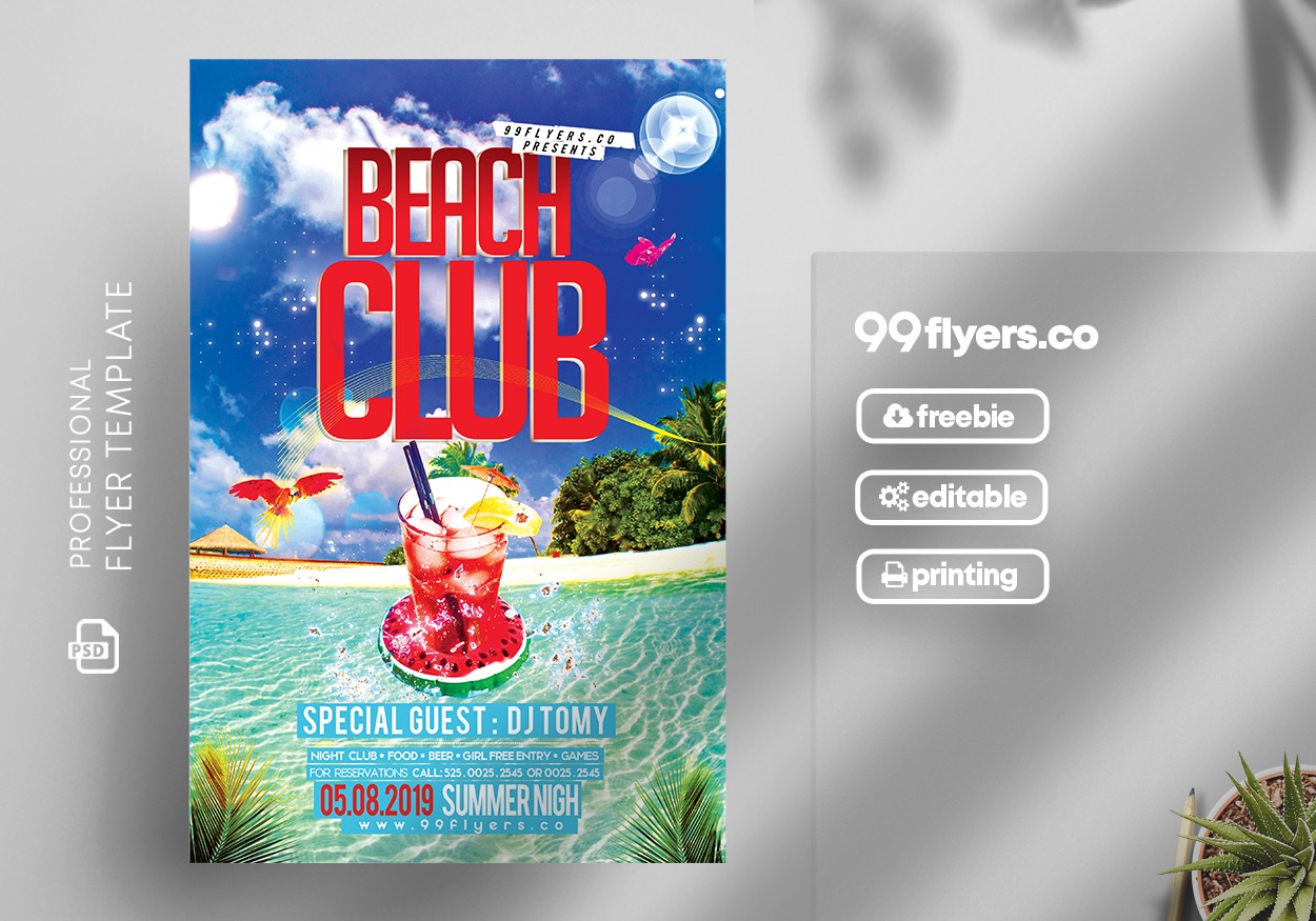 Exotic Beach Free PSD Flyer Template