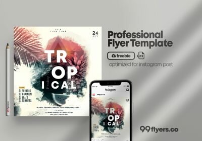 Friday Beach – Free Summer PSD Flyer Template