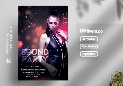 Sound Party Night Free PSD Flyer Template
