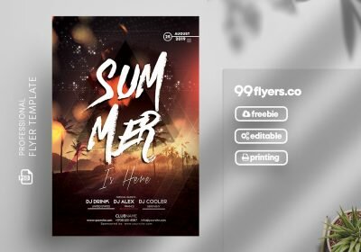 Summer Vibe Party Free PSD Flyer Template