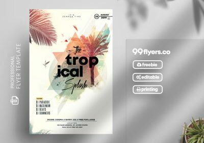 Tropical Splash Free PSD Flyer Template