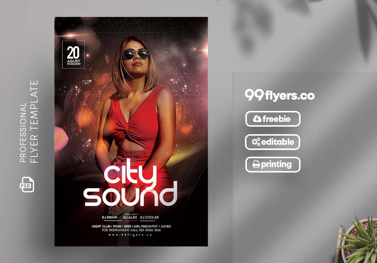 City Sound Free PSD Flyer Template