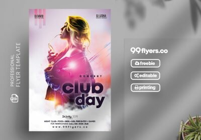 Club Day Party Free PSD Flyer Template