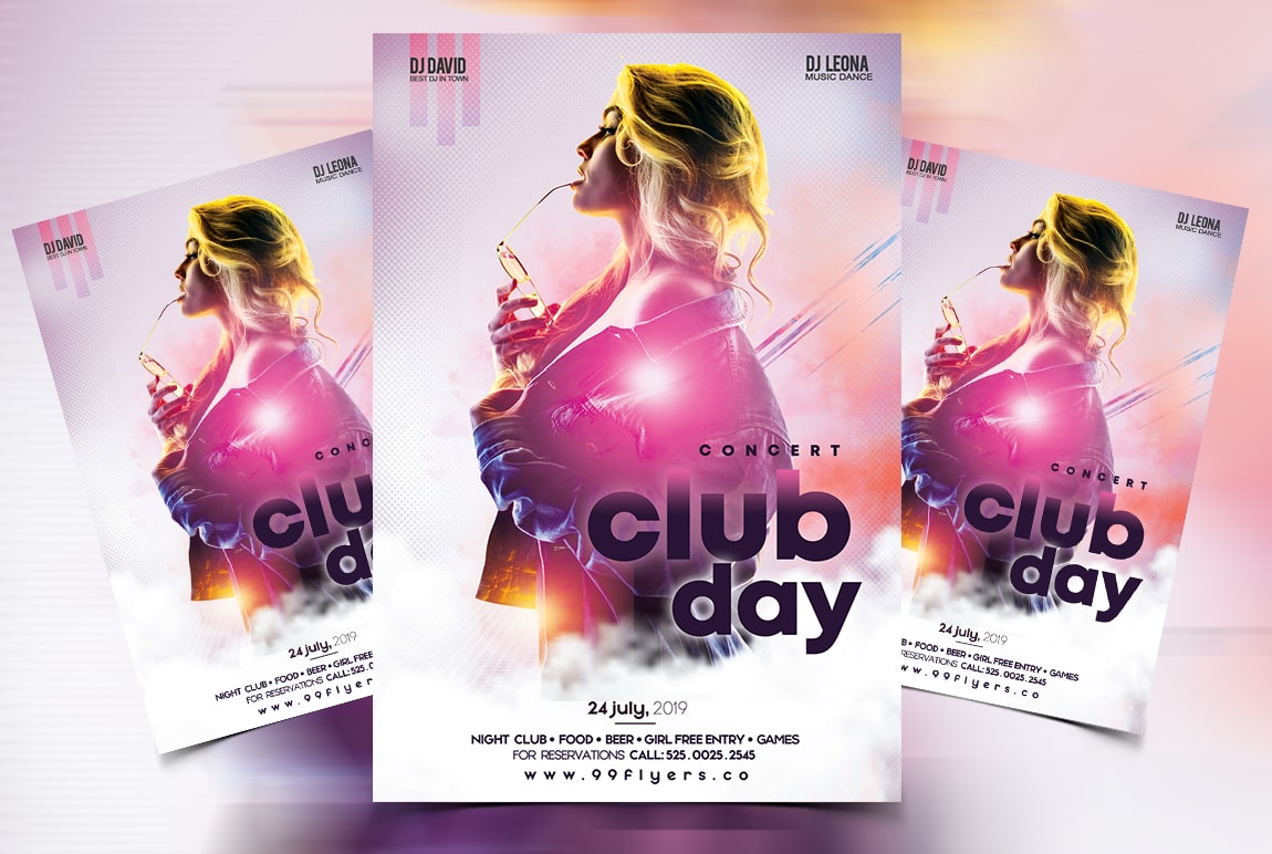 Club Day Party Free PSD Flyer Template 99Flyers co