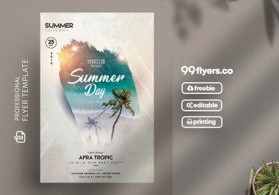 Summer Day Party Free PSD Flyer Template