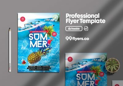 Summer Splash Party Free PSD Flyer Template