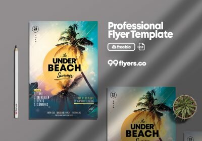Summer & Tropical Party Free PSD Flyer Template