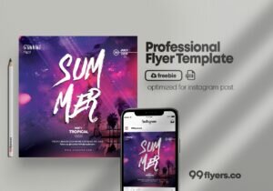 The Summer Party Free PSD Flyer Template