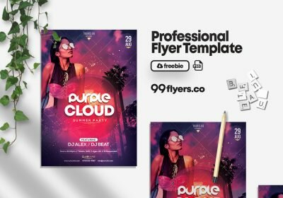 Tropical Sunset Free PSD Flyer Template
