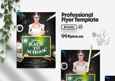 Back To School Party Free PSD Flyer Template