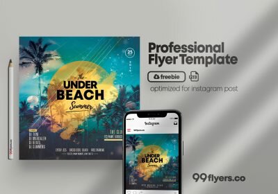 Summer Night Party Free PSD Flyer Template