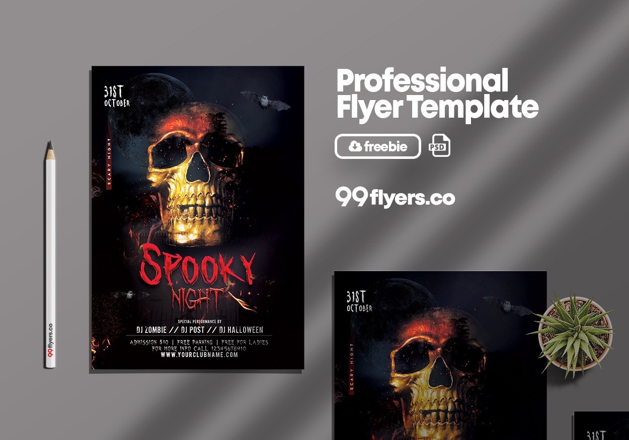 Spooky Halloween Party Free Flyer Template