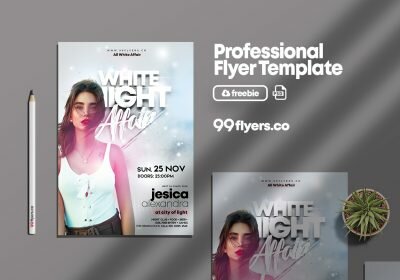 White Night Affair Free PSD Flyer Template