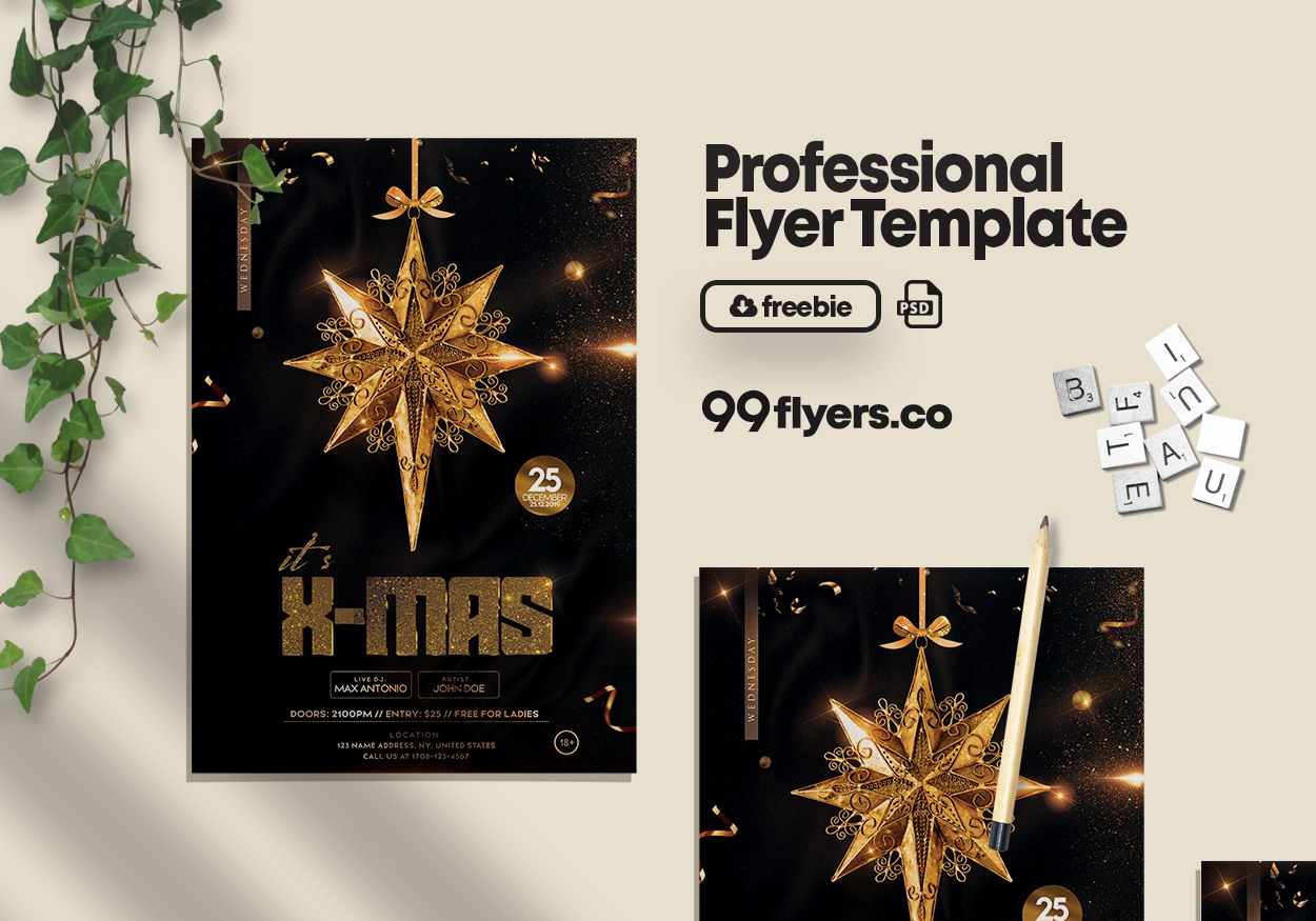 Christmas Time Flyer Free PSD Template