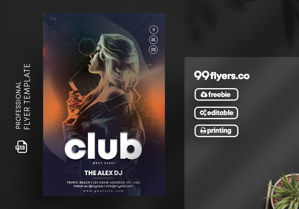 Live DJ Performance Free Flyer Template